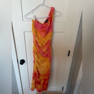 Lulu's Sunset One Shoulder Dress